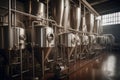 Brewery with truncated conical fermenters