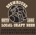 Brewery vintage alphabet font Royalty Free Stock Photo