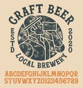 Brewery vintage alphabet font Royalty Free Stock Photo