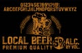 Brewery vintage alphabet font Royalty Free Stock Photo