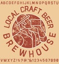 Brewery vintage alphabet font Royalty Free Stock Photo