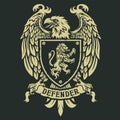 Defender Eagle Coat of arm crest logo design template Royalty Free Stock Photo