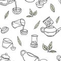 Brewing Chinese tea seamless pattern