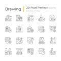 Brewing pixel perfect linear icons set