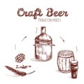 Brewing Process Hand Drawn Concept Royalty Free Stock Photo