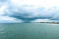 Brewing Storm off of Bogue Inlet Pier, Emerald Isle, NC Royalty Free Stock Photo