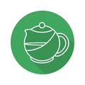 Brewing teapot flat linear long shadow icon Royalty Free Stock Photo