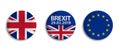 Brexit Badge Set - Vector Illustrations - Isolated On White Background