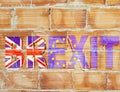 Brexit bricks wall  message great britain flag Royalty Free Stock Photo