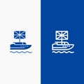 Brexit, British, European, Kingdom, Uk Line and Glyph Solid icon Blue banner Line and Glyph Solid icon Blue banner