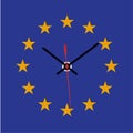 Brexit clock, missong star from the EU flag, vector