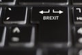 Brexit on computer Keyboard Deal or no deal concept