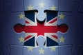 Brexit concept jigsaw puzzle Royalty Free Stock Photo