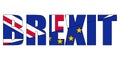Brexit concept referendum on the UK withdrawal from the EU European Union flags of the UK are half with the EU. Brexit