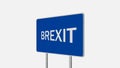 Brexit Concept Road Sign Depicting Great Britain Departing European Uniun