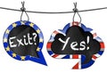 Brexit concept - Speech bubbles with text Exit and Yes Royalty Free Stock Photo