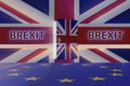 The brexit concept - uk leaving ue - 3d rendering