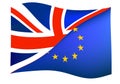 Brexit concept with union jack united kingdom flag and european union flag