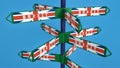 BREXIT direction signs - uncertainty after the United Kingdom left the European Union