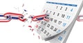 Brexit elections chain breaking european and great britain flag on a calendar - 3d rendering