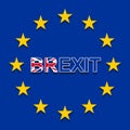 BREXIT on the EU flag - UK`s withdrawal from the EU.