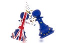 Brexit europe european union pawn chess - 3d rendering