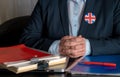 Brexit Flag Great Britain Icon Pin civil servant workplace lawyer office Royalty Free Stock Photo