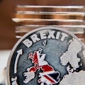 Brexit physical coin Royalty Free Stock Photo