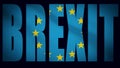 Brexit political title logo flame filled text about Britains exit from the European Union