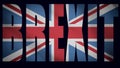 Brexit political title logo with Union Jack Flag filled Text