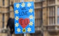 Brexit pro remain protest sign in Westminster London. March 28 2019 Royalty Free Stock Photo