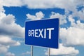 Brexit .Road Sign Depicting United Kingdom Departing European Uniun