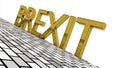 BREXIT sign in gold and glossy letters