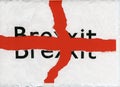 Brexit on torn paper