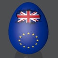 Brexit UK and EU map easter egg crack break flags europe