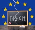 Brexit UK EU referendum concept cut Great Britain apart from res Royalty Free Stock Photo