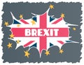 Brexit - UK exit from the European Union EU. The concept of the collapse of the EU in the event of a UK. Vector Royalty Free Stock Photo