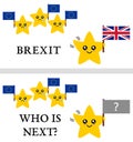Brexit vector illustration. Text: Brexit and Who is Next?