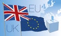 Brexit vote, uk and european flags Royalty Free Stock Photo