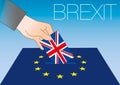 Brexit vote, uk and european flags Royalty Free Stock Photo