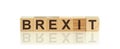 Brexit wooden text on a wooden background Royalty Free Stock Photo