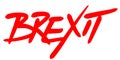 BREXIT word written by hand with a red font