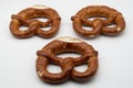 Brezel, also known as a pretzel, is a type of baked bread product often associated with German cuisine Royalty Free Stock Photo