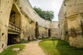 BrezÃÂ© castle gigantic moat digged in the soil in France