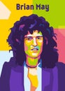 Brian May Vector portrait illustration