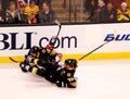 Brian Rolstons and Zdeno Chara in collision Royalty Free Stock Photo