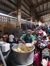 Briani seller in Rose Belle matket, Mauritius island. Royalty Free Stock Photo