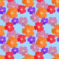 Briar, wild rose. Seamless pattern texture of flowers. Floral background, photo collage