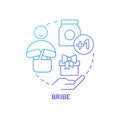 Bribe blue gradient concept icon Royalty Free Stock Photo