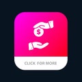 Bribe, Bribery, Bureaucracy, Corrupt Mobile App Button. Android and IOS Glyph Version